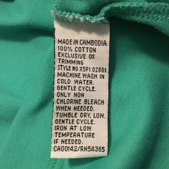 Vintage Turquoise Cotton Tee Sporty Bilayer Teet - Picture 9 of 14